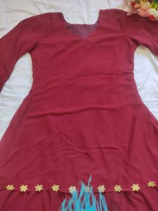 Elegant Maroon Tiered Dress