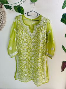 Lucknawi authentic Chickenkari Flared Co-Ord Set