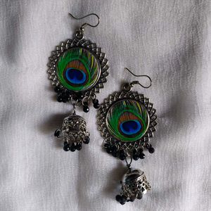 Peacock Jhumka Earrings