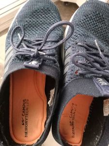 Men's Navy Blue Knit Sneakers 6-7 no