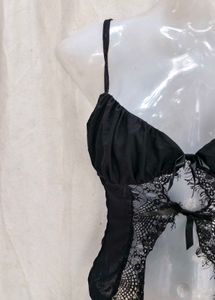 Sheer Lace Bow Detail Cami Top