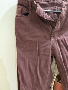 Maroon High-Waisted Pants