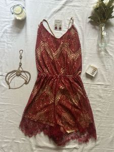 Stunning Red Lace Romper