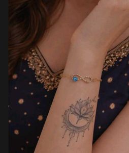 Infinity Evil Eye Bracelet - Gold Tone
