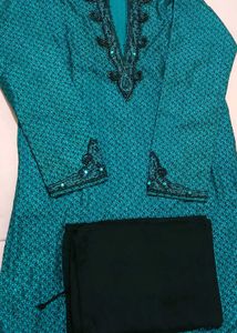 Embroidered Teal Ethnic Jacket