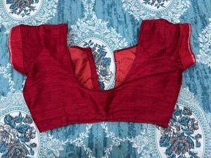 Vibrant Floral Print Red Saree with Blouse