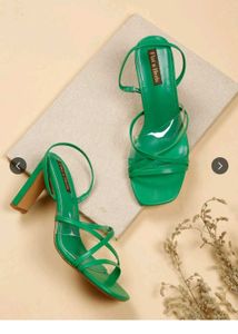 Green Heels with Clear Straps