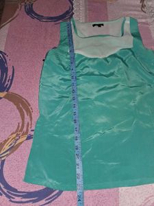 Chic Teal Sheer Panel Top