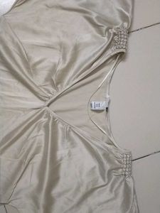 H&amp;M Cream Blouse with Shoulder Detail
