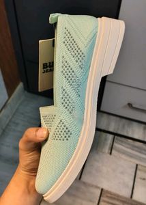 Sparkly Mint Green Slip-On Shoes