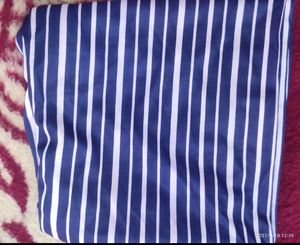 Blue Stripped Palazzo Soft Stretchable Fabric