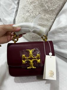 Tory Burch Burgundy Leather Crossbody Bag