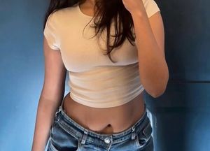 Ribbed Tan Crop Top