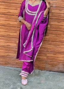 Beautiful Purple Kurta Set with Dupatta