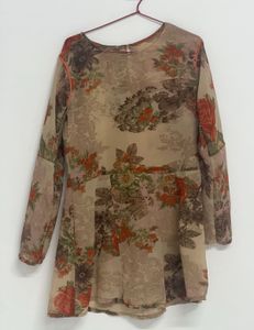 Elegant Floral Print short Kurti