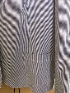 Pinstripe Blue &amp; White Blazer Oversize With Patch