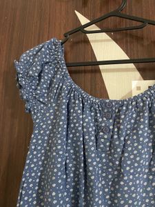 Blue crop babydoll Top💙