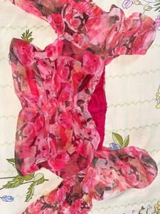 Floral Print Sheer Blouse