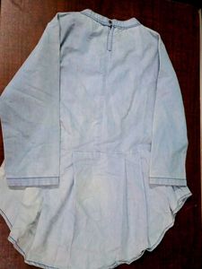Denim Pearl Embellished Top