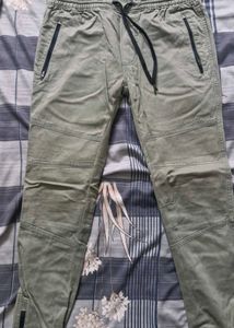Olive Green Casual Pants