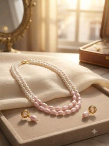 Elegant Pearl Necklace &amp; Earring Set