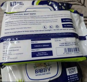 BABIFY Natural Baby Wipes (4 Packs)
