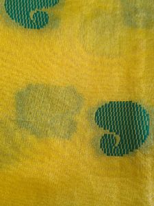 Yellow &amp; Green Cotton Saree