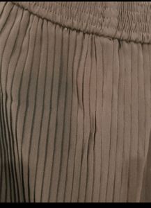 Brown Pleated Stretchable Skirt