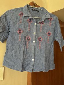 Embroidered Crop Top