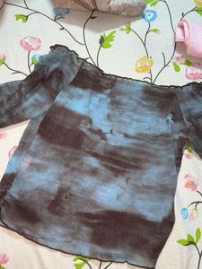 Chic Off-Shoulder Tie-Dye Top