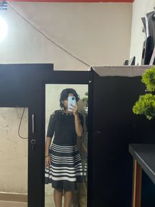 Chic Black &amp; White Striped Dress