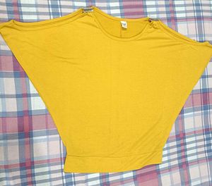 Stylish Yellow Batwing Sleeve Top