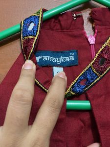 Elegant Red Halter Neck kurti set