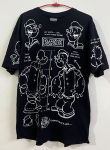 Black Popeye Graphic T-Shirt