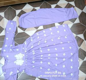 Lilac Embroidered Kurta Set