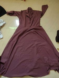 Elegant Mauve Collared Midi Dress