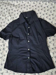 Classic Navy Blue Button-Up Shirt