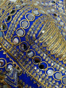 Blue Mirror Work Blouse