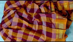 multi colour check saree
