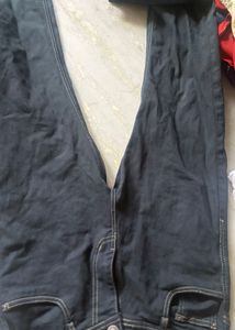 Dark Wash Denim Jeans with Unique Embroidery