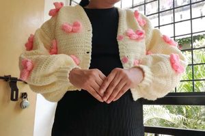 Crochet Cardigan with Bows
