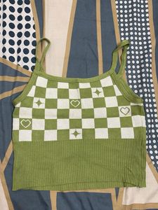 Cute Checkered Crop Tank Top