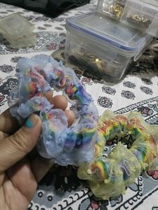 Rainbow Scrunchie Set of 2