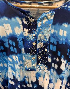 Blue Tie-Dye Tunic Top
