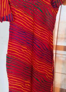 2 kurta combo Vibrant Striped Aline &amp; lehriya kurt
