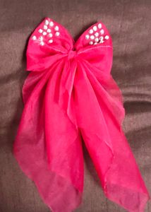 Sparkling Pink Bow Hair Clip