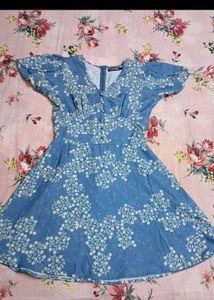 Blue Floral Mini Dress