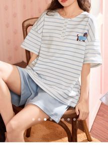 Cute Savana Striped Nightsuit Set
