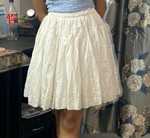 Eyelet Mini Skirt