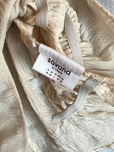 Cream Textured Smocked Top